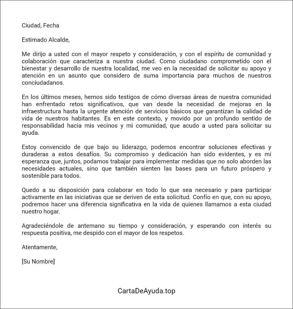 Cómo elaborar una carta dirigida al alcalde para solicitar ayuda